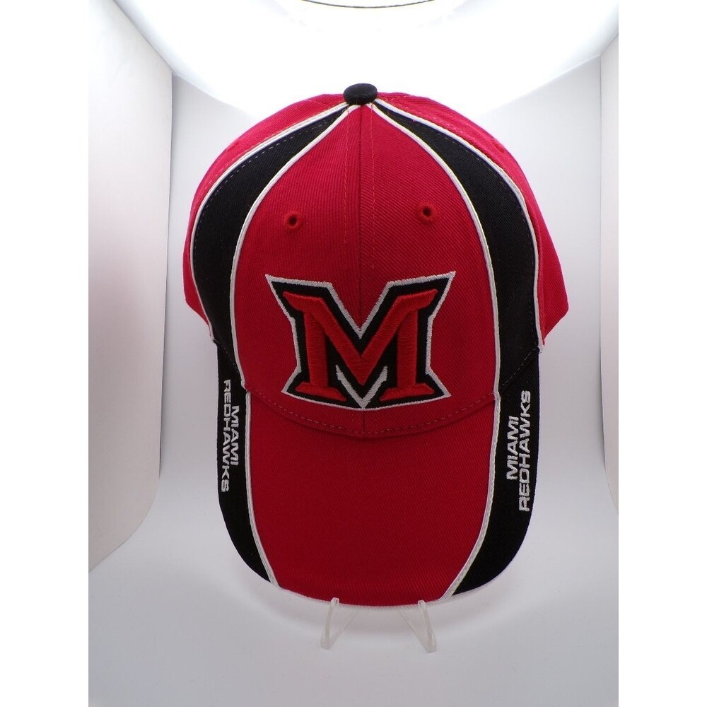 Miami RedHawks Men's Baseball Cap Adjustable M Red Black
